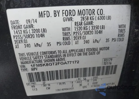 2015 Ford Explorer Sport z USA, uszkodzony, nr VIN 1FM5K8GT2FGA77172